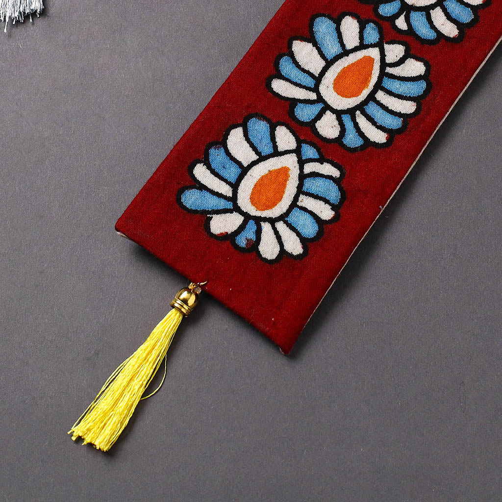 Handpainted Fabric Bookmark with Tassel 01