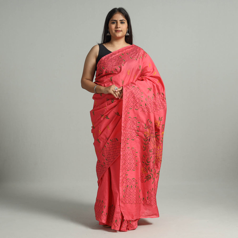 Kantha Embroidery Saree 