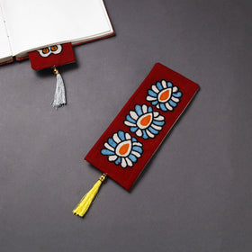 Handpainted fabric bookmark with tassel 01 - handcrafted