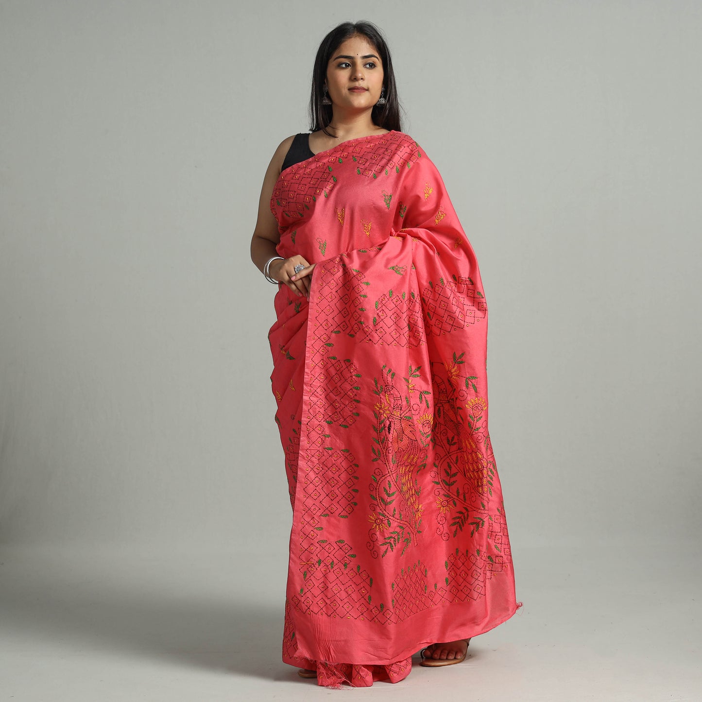 Kantha Embroidery Saree 