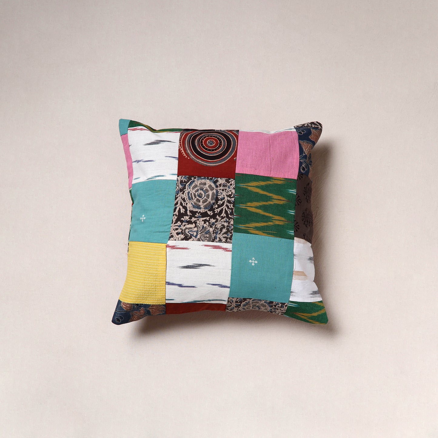 Handcrafted Patchwork Cushion Cover (16 x 16 in) 24