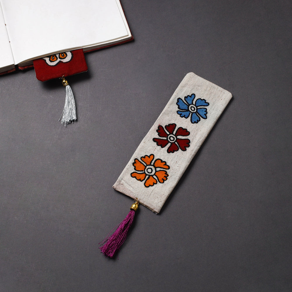 Handpainted Fabric Bookmark With Tassel 02