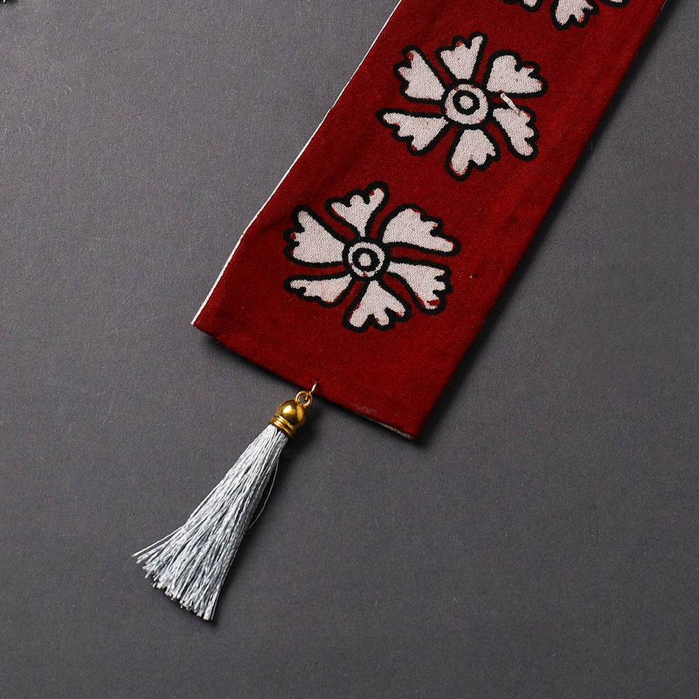 Handpainted Fabric Bookmark With Tassel 06