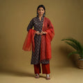 Buy Block Print Cotton Ajrakh Kurta Set with Dupatta 