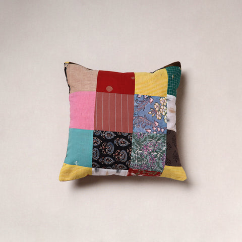 Handcrafted Patchwork Cushion Cover (16 x 16 in) 26