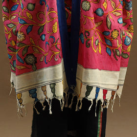 Pen Work Mangalagiri Cotton Handpainted Kalamkari Dupatta