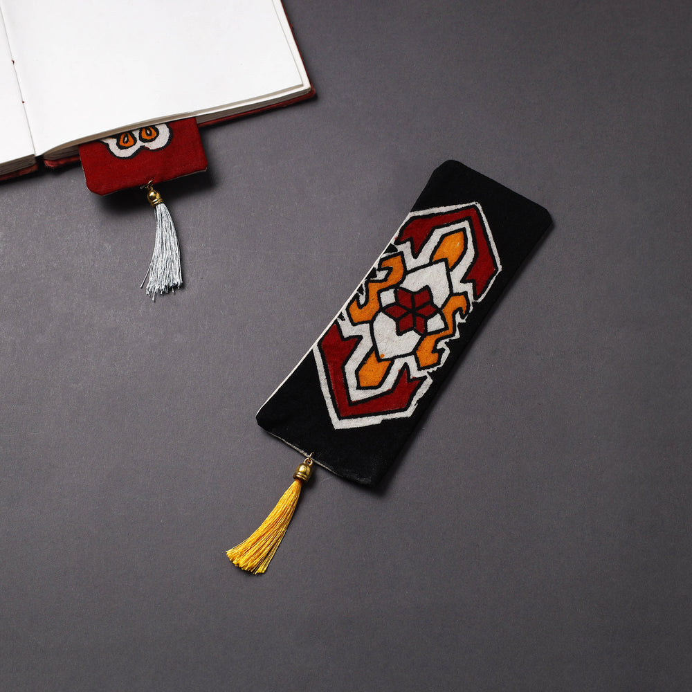 Handpainted Fabric Bookmark With Tassel 09