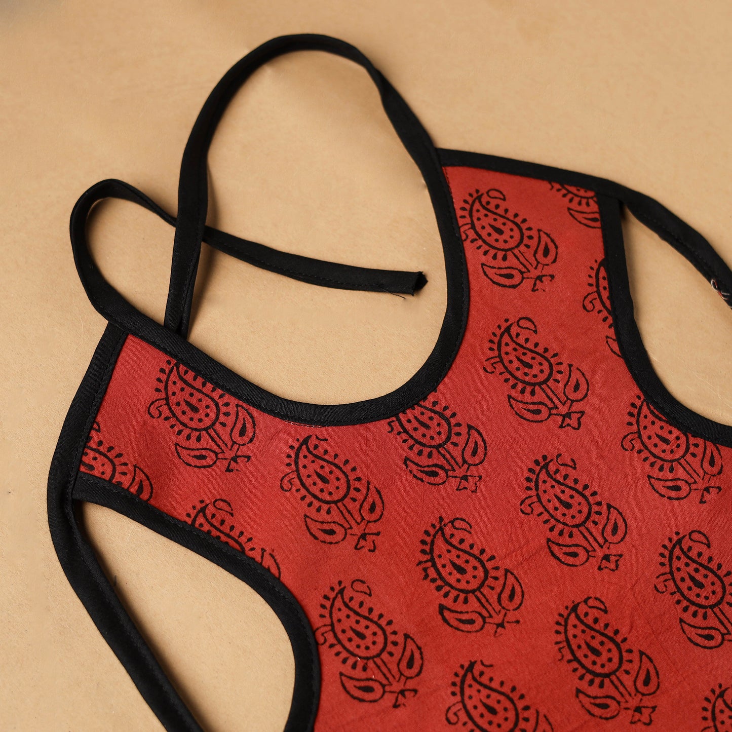 Red Handmade Cotton Baby Bib