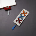 Handpainted fabric bookmark with tassel 10 - handcrafted