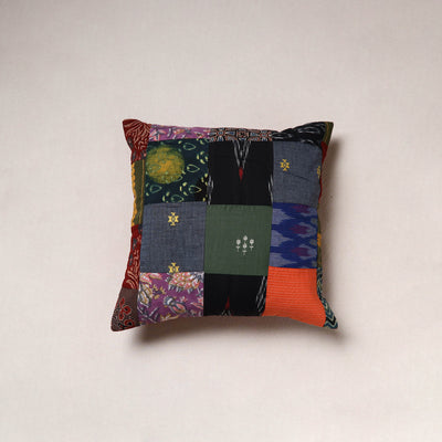 Handcrafted Patchwork Cushion Cover (16 x 16 in) 28