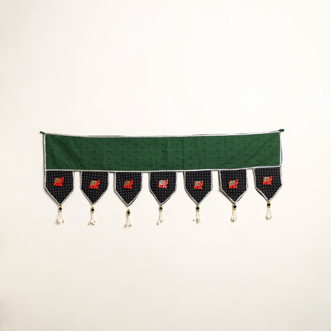 Handmade Shell Work Fabric Toran for Home Decor