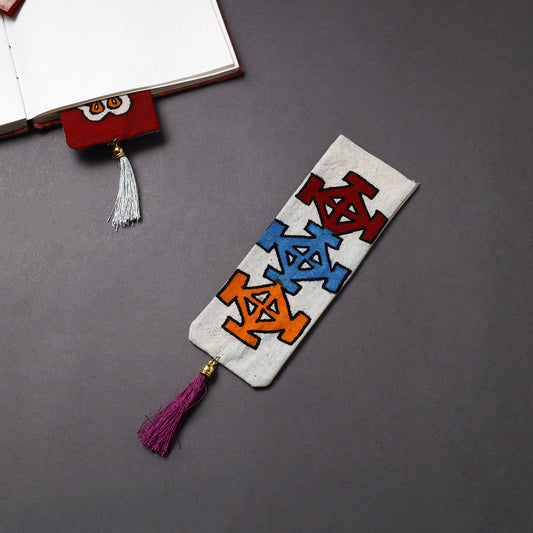 Handpainted Fabric Bookmark With Tassel 17