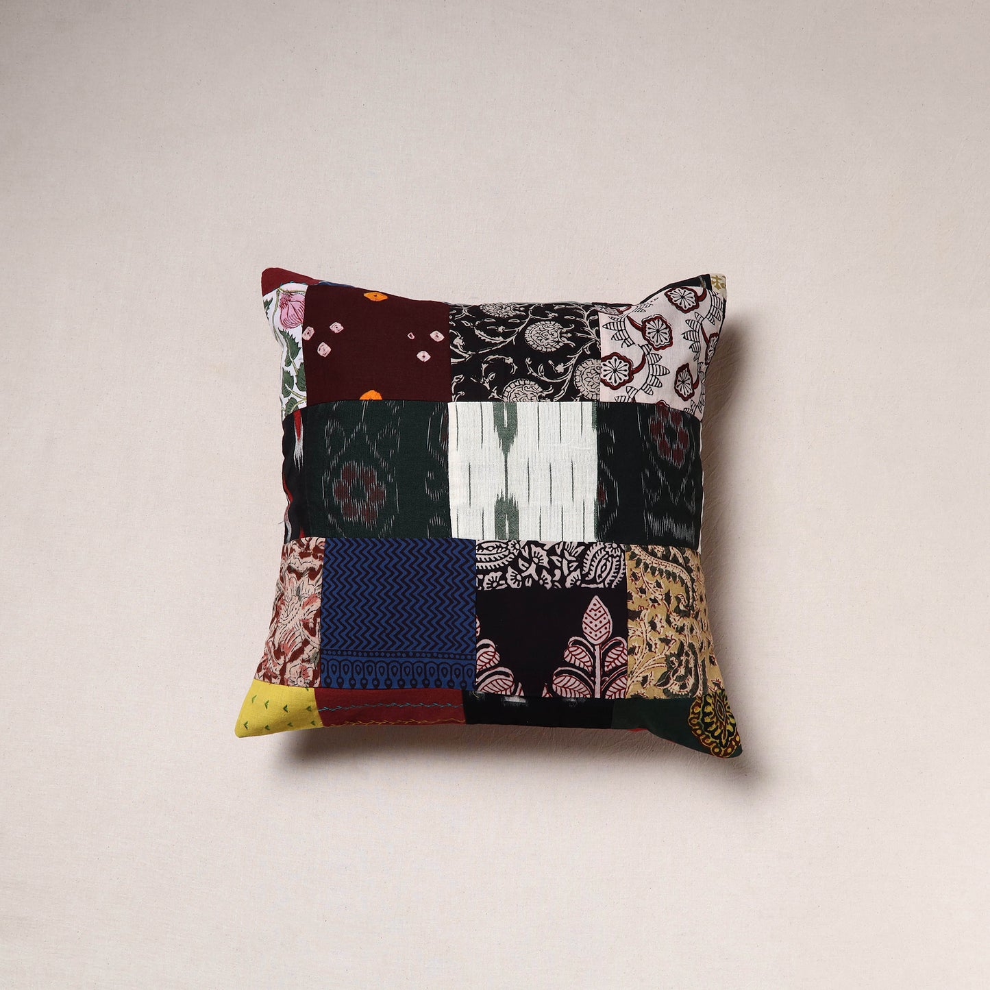 Handcrafted Patchwork Cushion Cover (16 x 16 in) 32