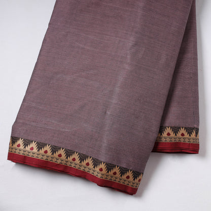 Maroon - Kanchipuram Cotton Fabric with Zari Border