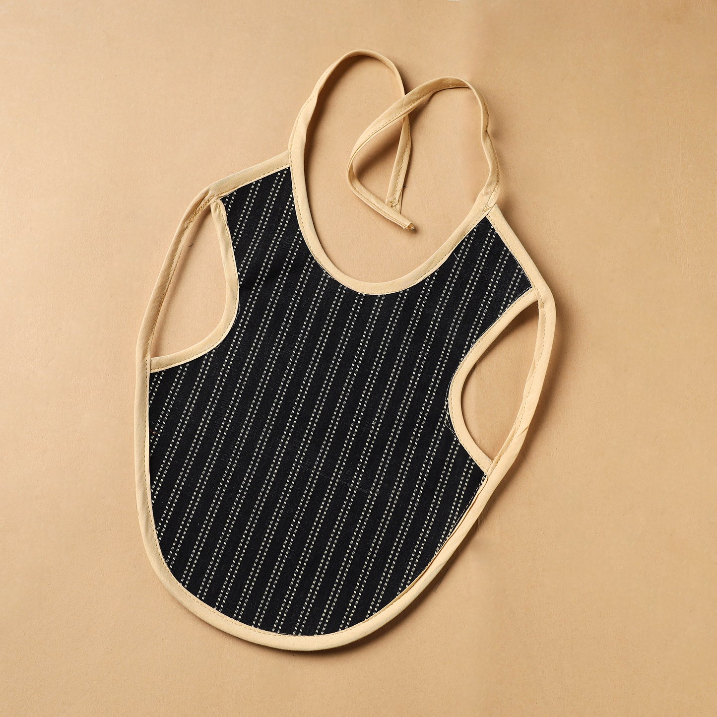 Black Handmade Cotton Baby Bib