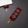 Handpainted fabric bookmark with tassel 20 - handcrafted