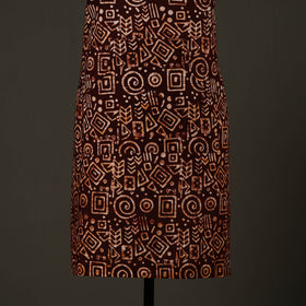 Brown - hand batik cotton apron with pocket 77 - handcrafted