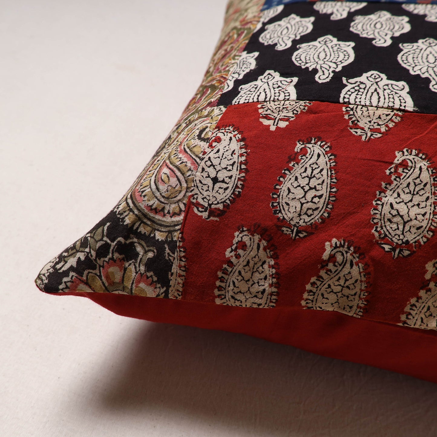 Handcrafted Patchwork Cushion Cover (16 x 16 in) 33