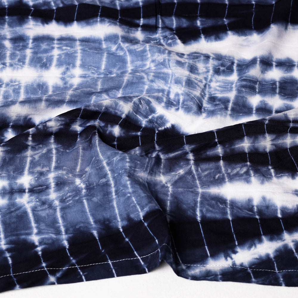 Blue - Shibori Tie-Dye Cotton Scarf