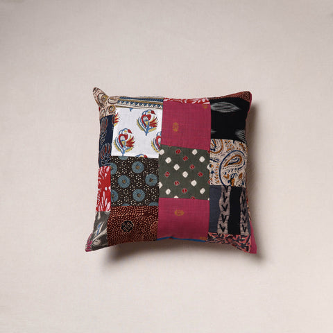 Handcrafted Patchwork Cushion Cover (16 x 16 in) 34