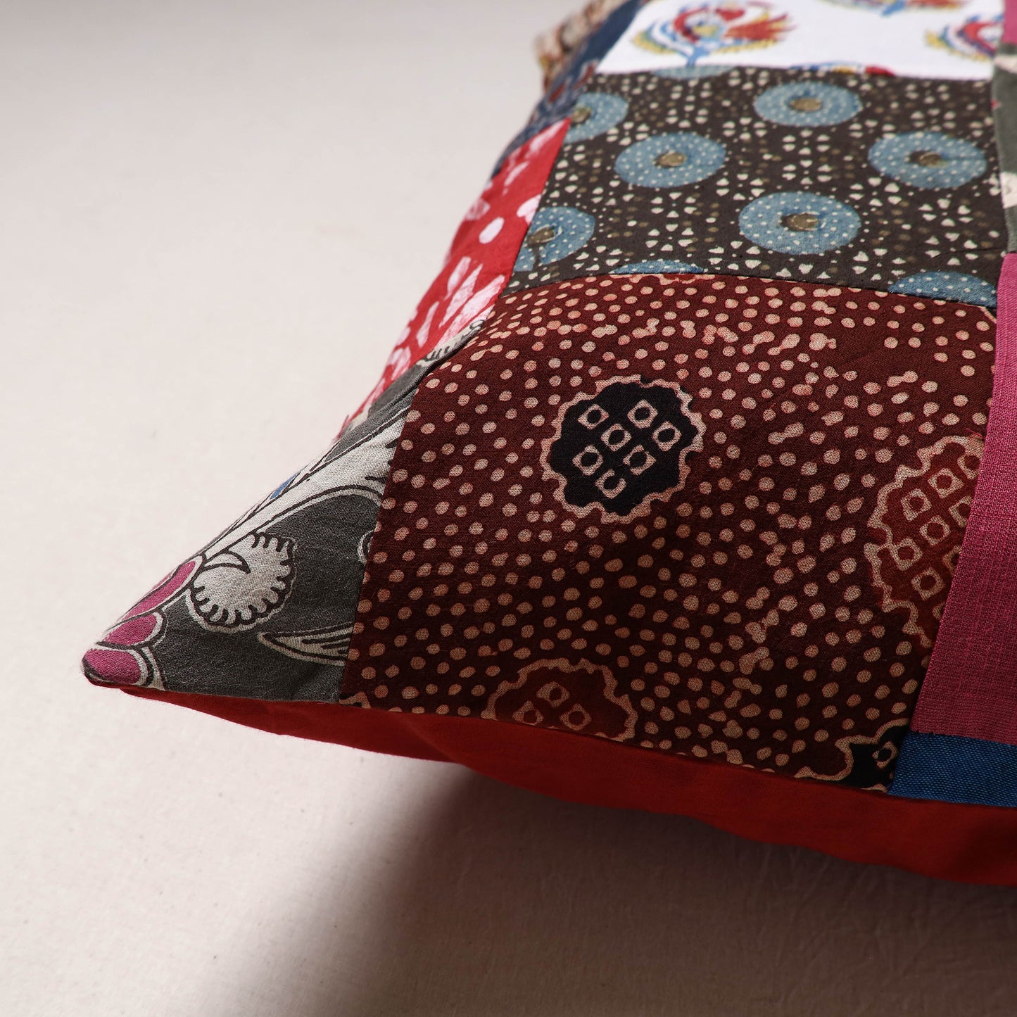 Handcrafted Patchwork Cushion Cover (16 x 16 in) 34