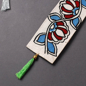 Handpainted fabric bookmark with tassel 24 - handcrafted