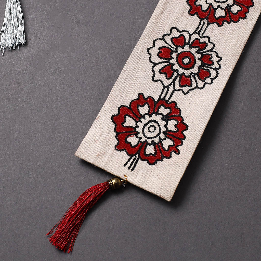 Handpainted Fabric Bookmark With Tassel 25