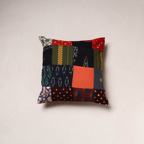 Handcrafted Patchwork Cushion Cover (16 x 16 in) 36
