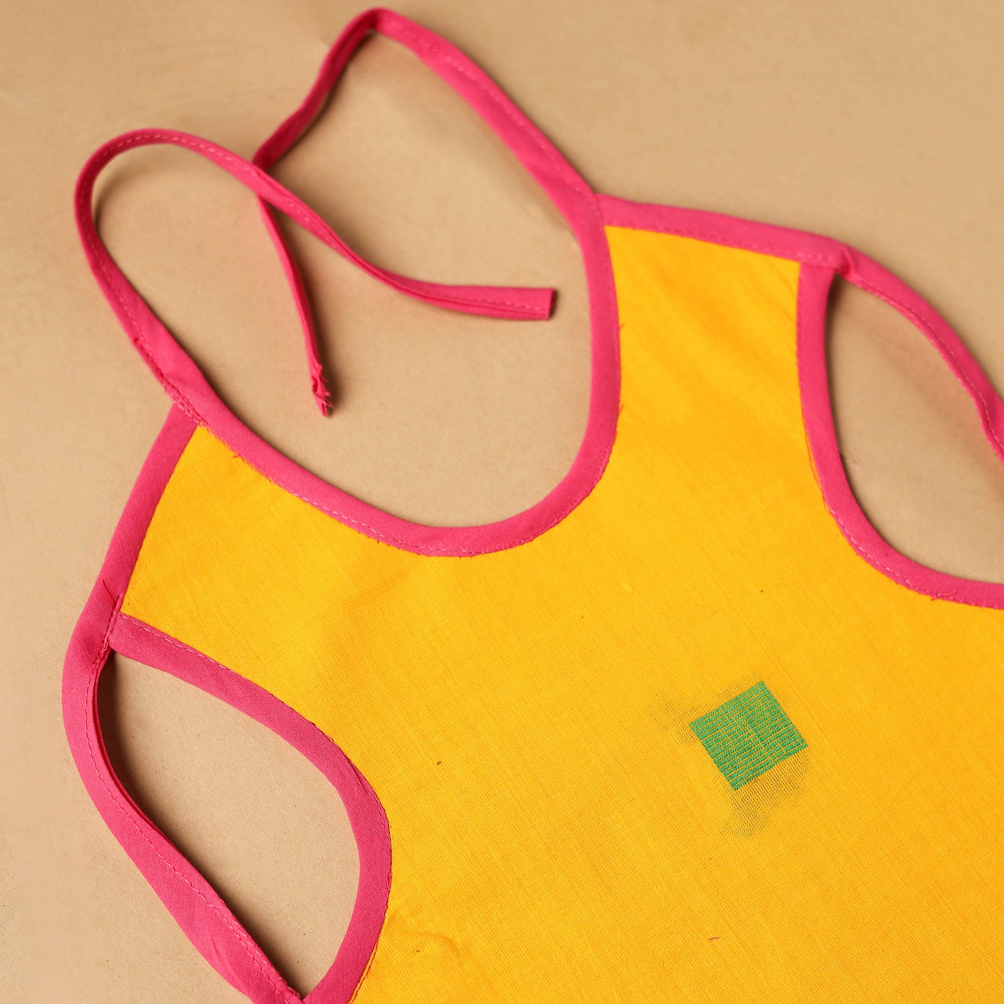 Yellow Handmade Cotton Baby Bib
