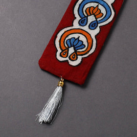 Handpainted fabric bookmark with tassel 03 - handcrafted
