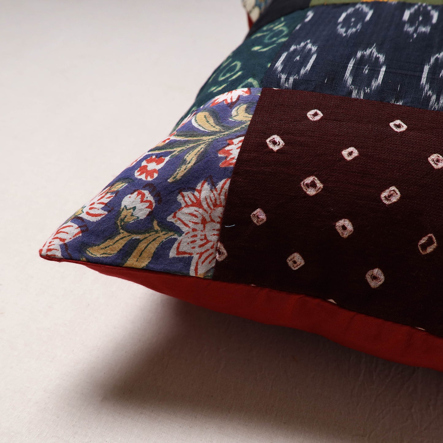 Handcrafted Patchwork Cushion Cover (16 x 16 in) 36
