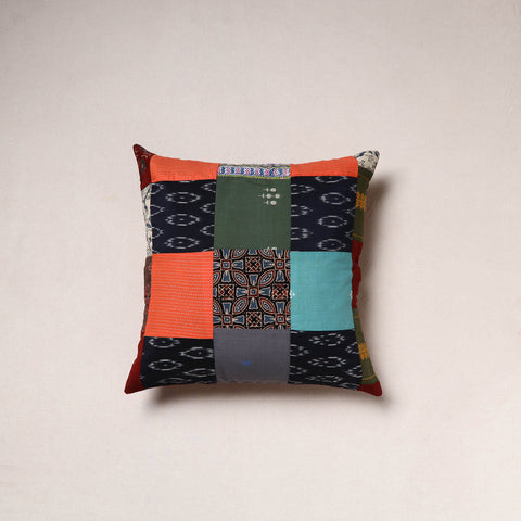 Handcrafted Patchwork Cushion Cover (16 x 16 in) 37