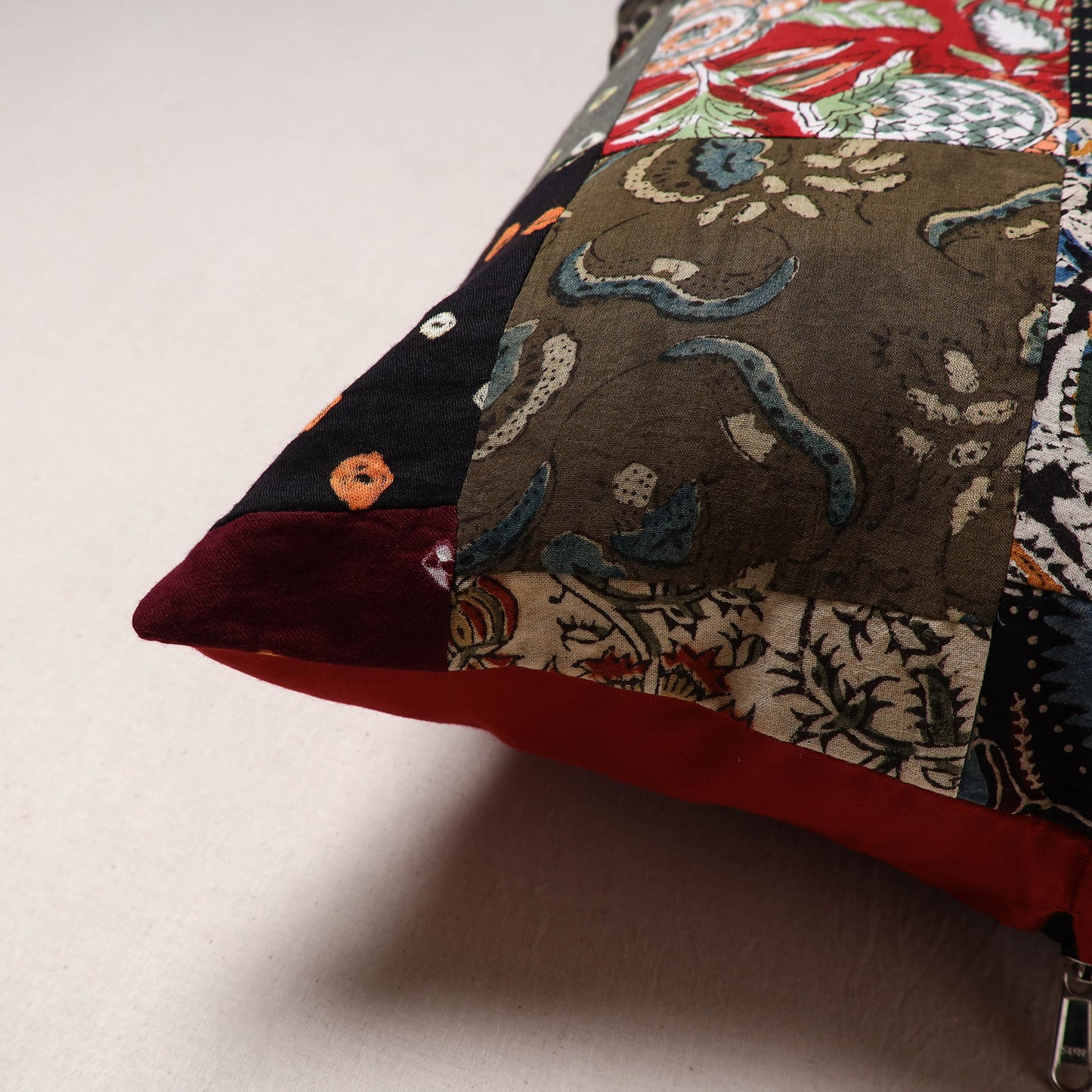 Handcrafted Patchwork Cushion Cover (16 x 16 in) 38