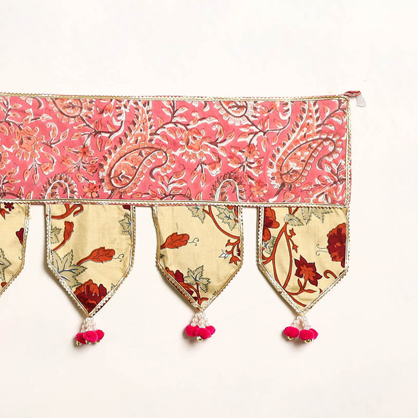 Handmade Shell Work Fabric Toran for Home Decor