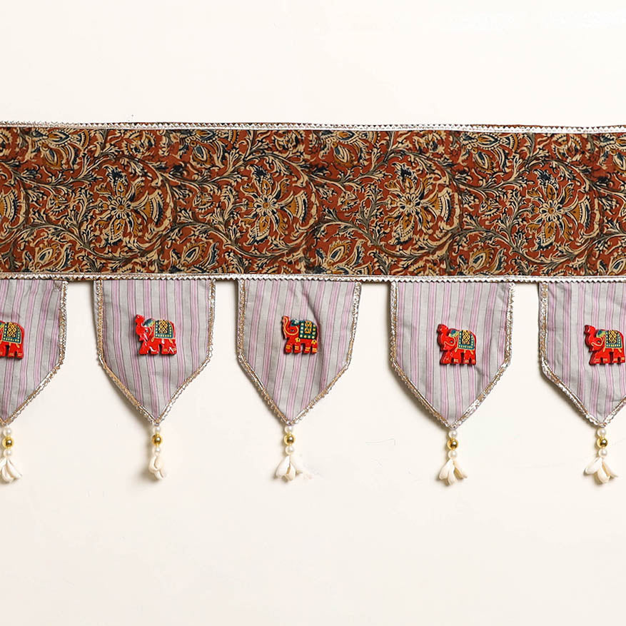 Handmade Shell Work Fabric Toran for Home Decor