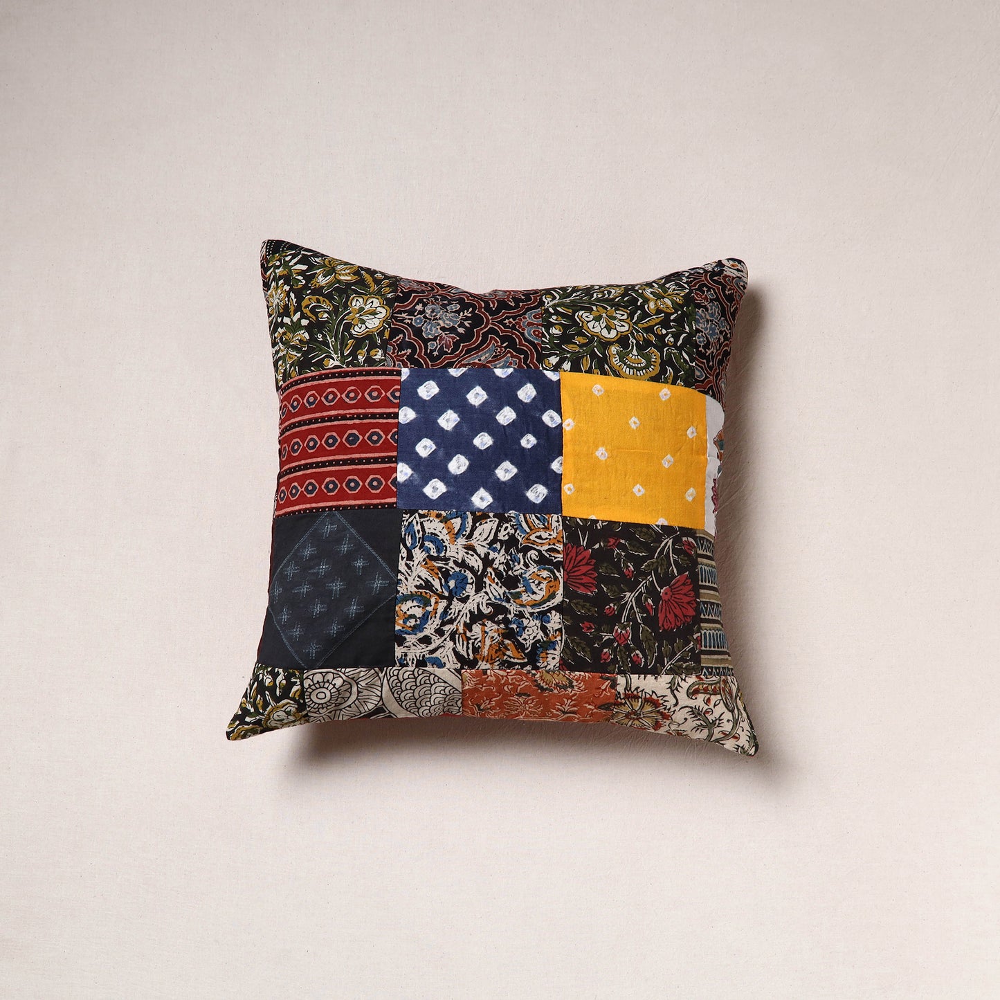 Handcrafted Patchwork Cushion Cover (16 x 16 in) 41