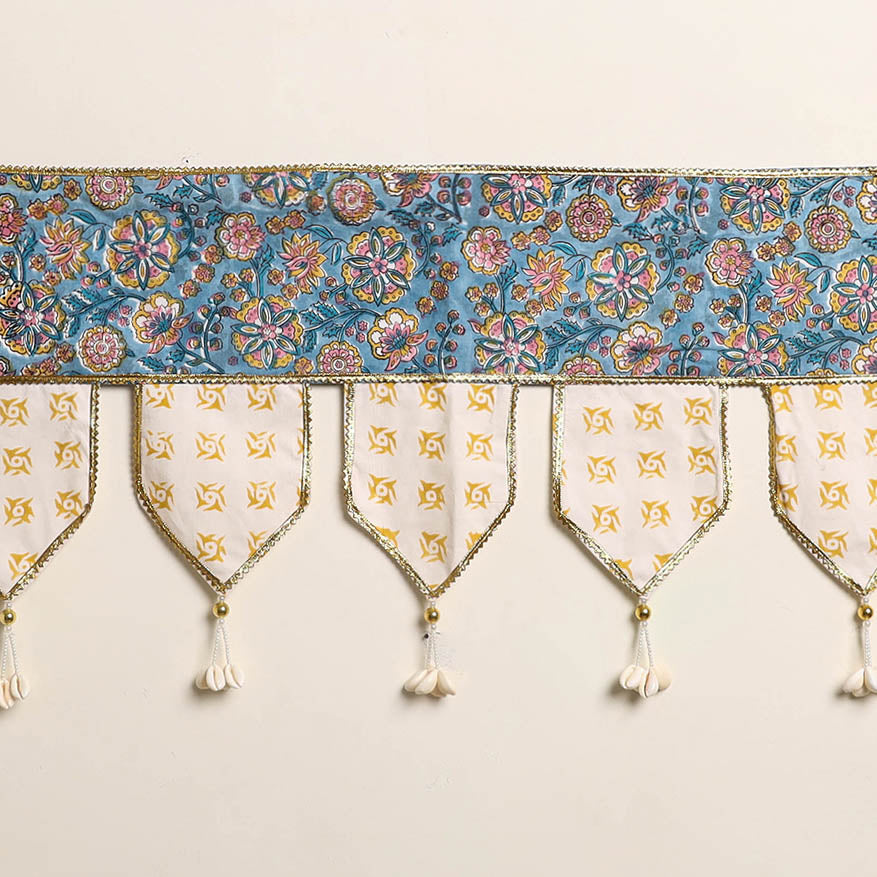 Handmade Shell Work Fabric Toran for Home Decor