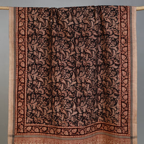 Beige - Handloom Cotton Natural Dyed Block Print Pedana Kalamkari Towel 16