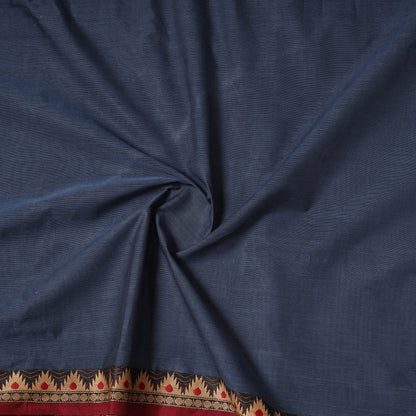 Blue - Kanchipuram Cotton Fabric with Zari Border