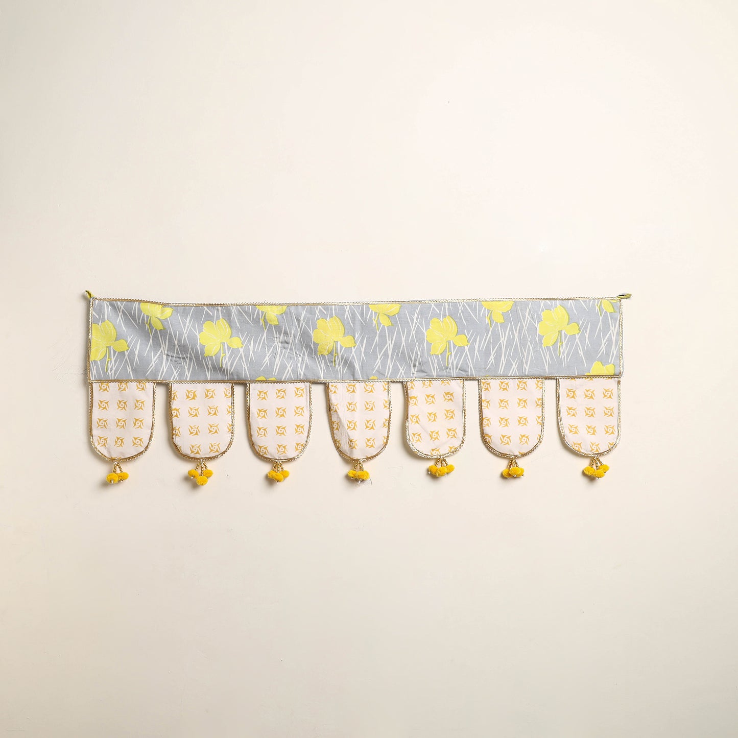 Handmade Shell Work Fabric Toran for Home Decor