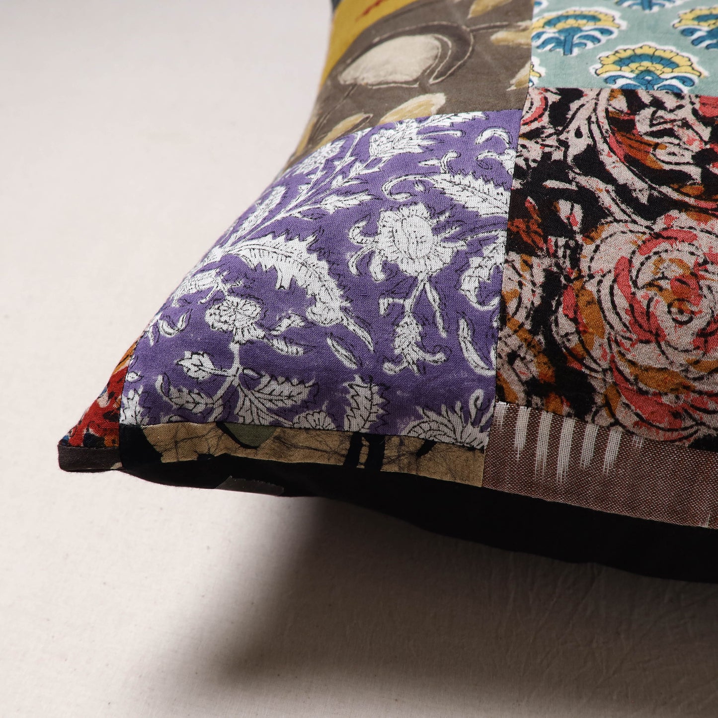 Handcrafted Patchwork Cushion Cover (16 x 16 in) 45