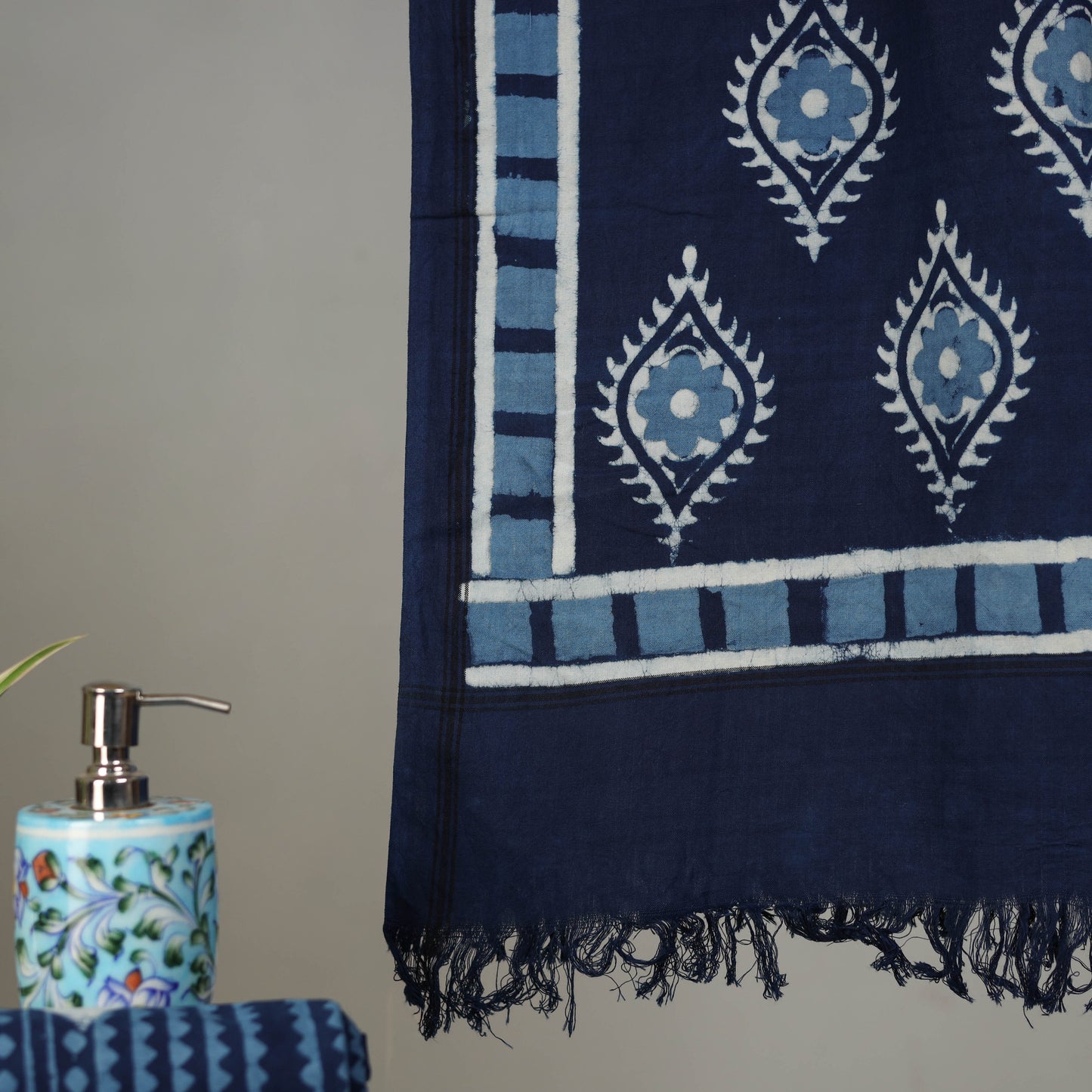 Pipad Hand Block Print Natural Dyed Pure Handloom Cotton Towel 01