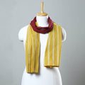 Yellow - jacquard patchwork cotton stole 107 - handcrafted