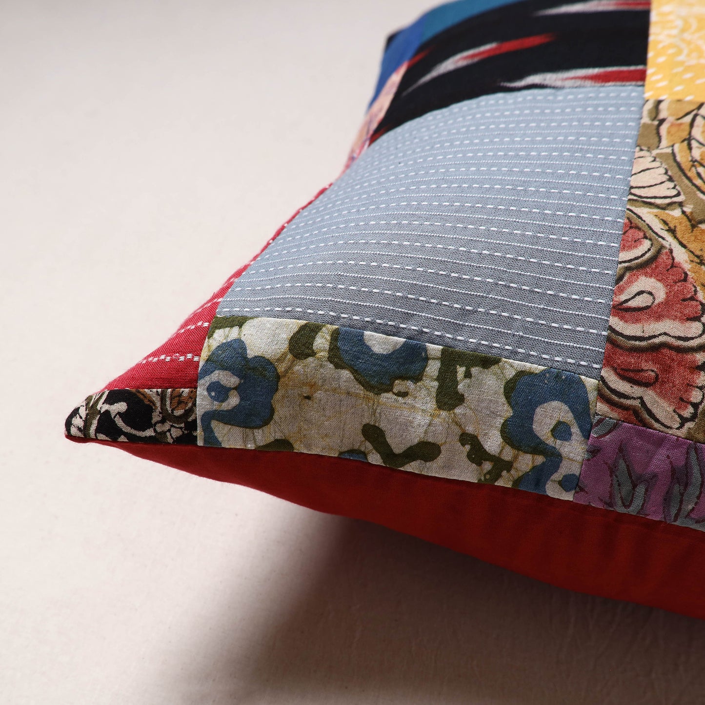 Handcrafted Patchwork Cushion Cover (16 x 16 in) 47