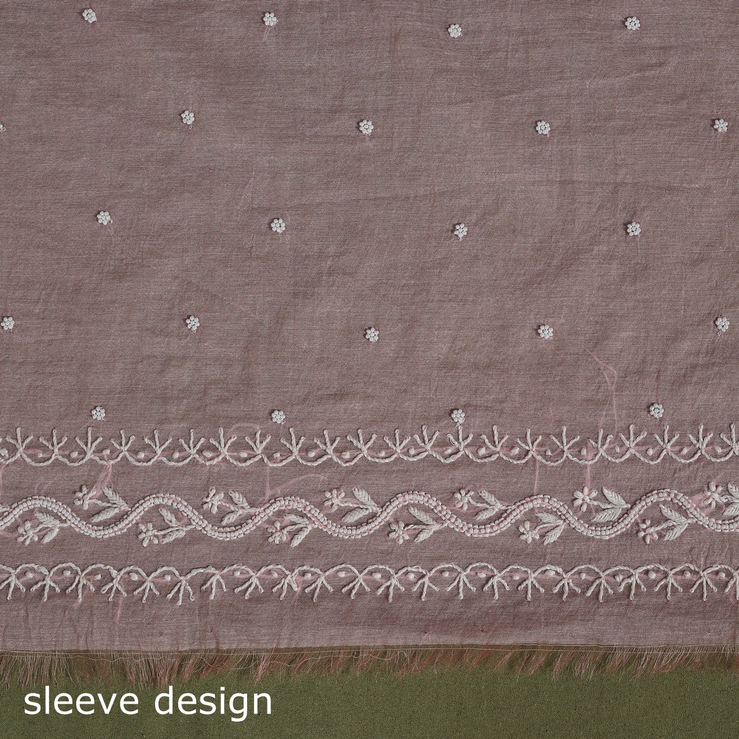 Hand Embroidery 2pc Mul Chanderi Chikankari Dress Material