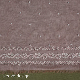 Hand Embroidery 2pc Mul Chanderi Chikankari Dress Material