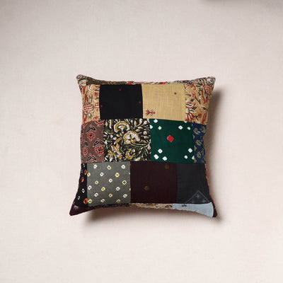 Handcrafted Patchwork Cushion Cover (16 x 16 in) 49