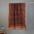 Maroon - Handloom Cotton Natural Dyed Block Print Pedana Kalamkari Towel 21
