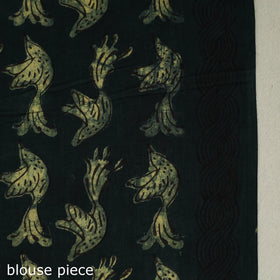 Buy Green Bindaas Art Natural Dyed Cotton Block Print Saree