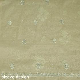  2pc Yellow Mul Chanderi Heavy Chikankari Dress Material